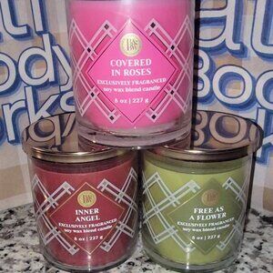 🎉 NEW 3PC BATH & BODY WORKS FREE AS A FLOWER & COVERED IN ROSES & INNER ANGEL